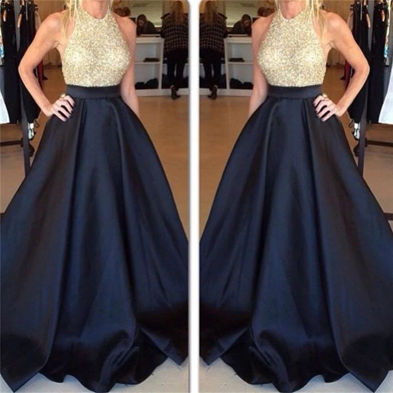 Black Elegant Gold Sequin Long Evening Dresses 2019 Custom made Sexy Open Back Wedding Party Dress For Prom Vestidos De Noche
Black Elegant Gold Sequin Long Evening Dresses 2019 Custom made Sexy Open Back Wedding Party Dress For Prom Vestidos De Noche