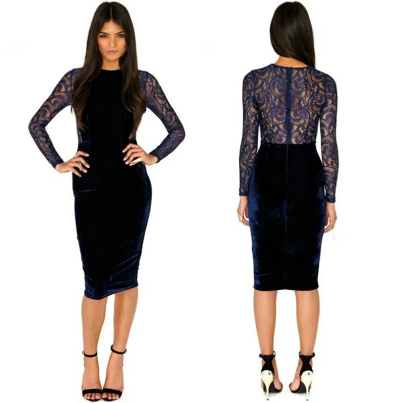 Women Winter Long Sleeve Dress Velvet Patchwork Bandage vestido Bodycon Women Clothing
Women Winter Long Sleeve Dress Velvet Patchwork Bandage vestido Bodycon Women Clothing