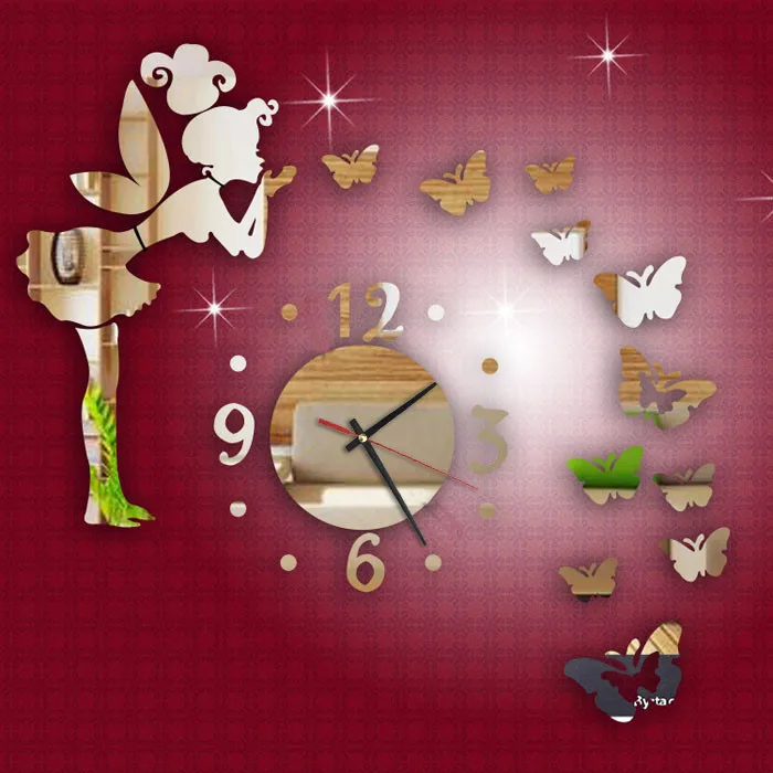 High Quality Lowest Price Modern Style Butterfly Fairy DIY Mirror Wall Clock Wall Sticker Home Decor clock
High Quality Lowest Price Modern Style Butterfly Fairy DIY Mirror Wall Clock Wall Sticker Home Decor clock