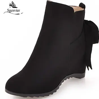 Sgesvier Size 34-43 Snow Boots Fashion Shoes Solid Round Toe Platform Shoes Ankle Boots Winter Shoes Women Bow Boots OX602
Sgesvier Size 34-43 Snow Boots Fashion Shoes Solid Round Toe Platform Shoes Ankle Boots Winter Shoes Women Bow Boots OX602