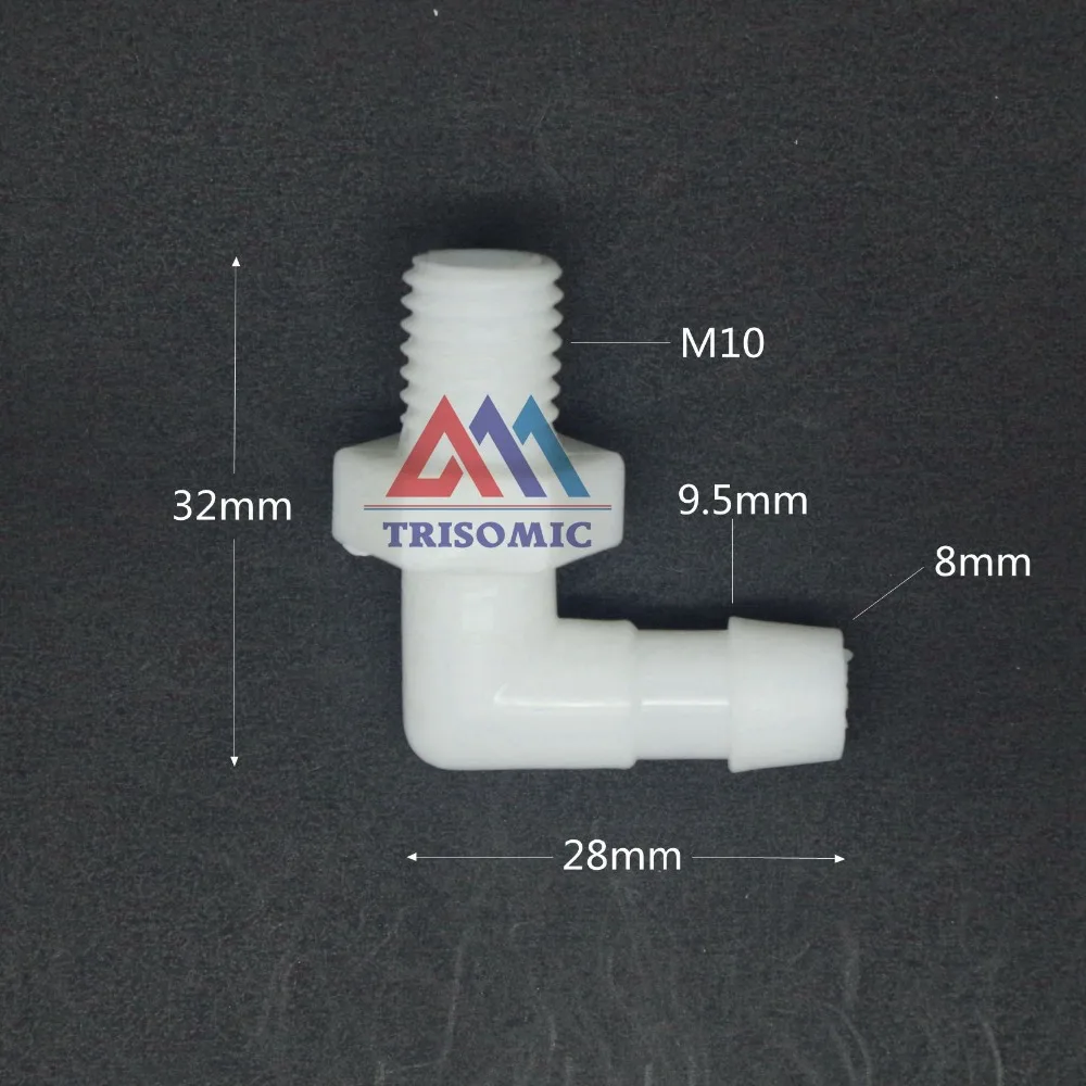 8*M10 Elbow screw thread type Aquarium Connector Tube Joiner Material PE Plastic Fitting Tank Airline acid and alkali resistant
8*M10 Elbow screw thread type Aquarium Connector Tube Joiner Material PE Plastic Fitting Tank Airline acid and alkali resistant