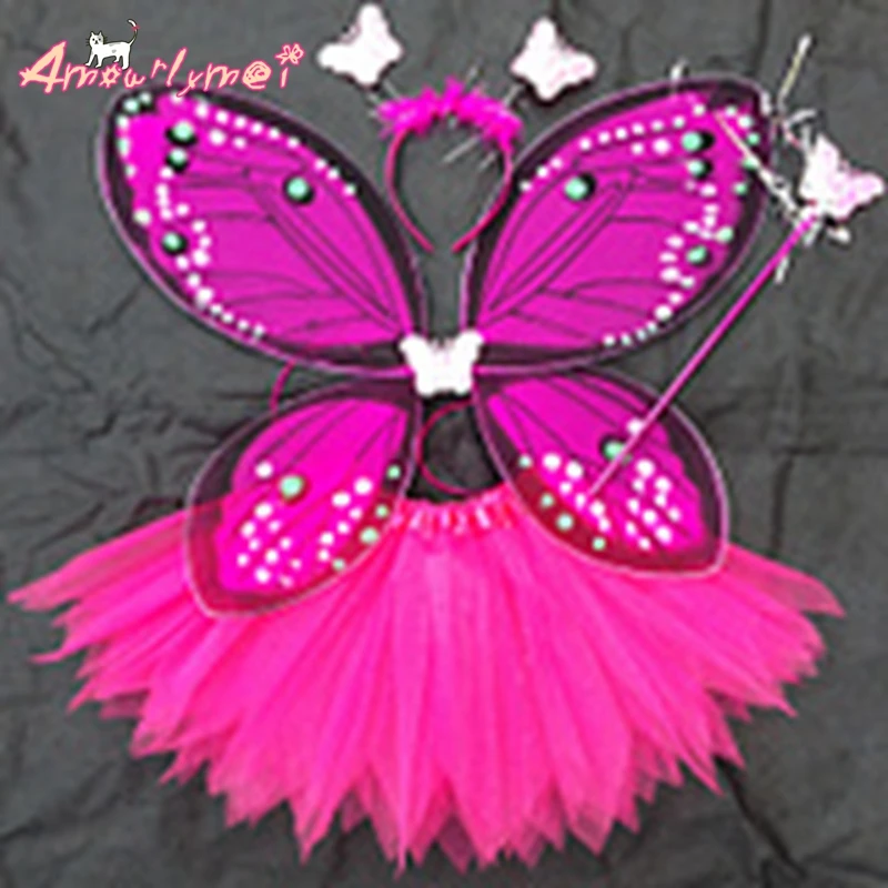 4 Piece Sets Fairy Princess Angel Butterfly Wing + Tutu Skirt Christmas Halloween Fancy Dress Cosplay Costume For Girls Kids
4 Piece Sets Fairy Princess Angel Butterfly Wing + Tutu Skirt Christmas Halloween Fancy Dress Cosplay Costume For Girls Kids