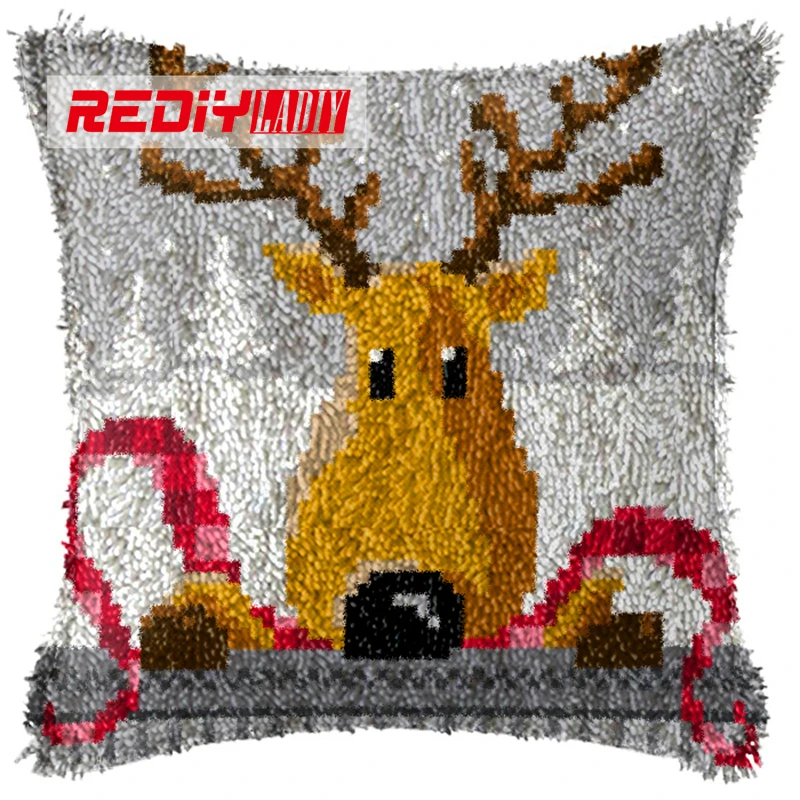 LADIY Latch Hook Cushion Yarn for Embroidery Cushion Cover Reindeer Pillow Case new Year Cushion Home Decorative Pillow BZ630
LADIY Latch Hook Cushion Yarn for Embroidery Cushion Cover Reindeer Pillow Case new Year Cushion Home Decorative Pillow BZ630