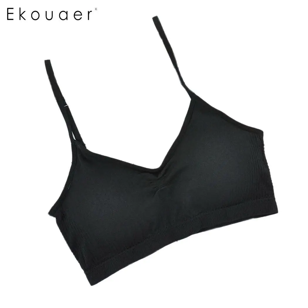 Ekouaer Sexy Padded Bra Lingerie Underwear Women Adjustable Elastic Strap Breathable Wireless Sleep Seamless Bra Brassiere Top
Ekouaer Sexy Padded Bra Lingerie Underwear Women Adjustable Elastic Strap Breathable Wireless Sleep Seamless Bra Brassiere Top