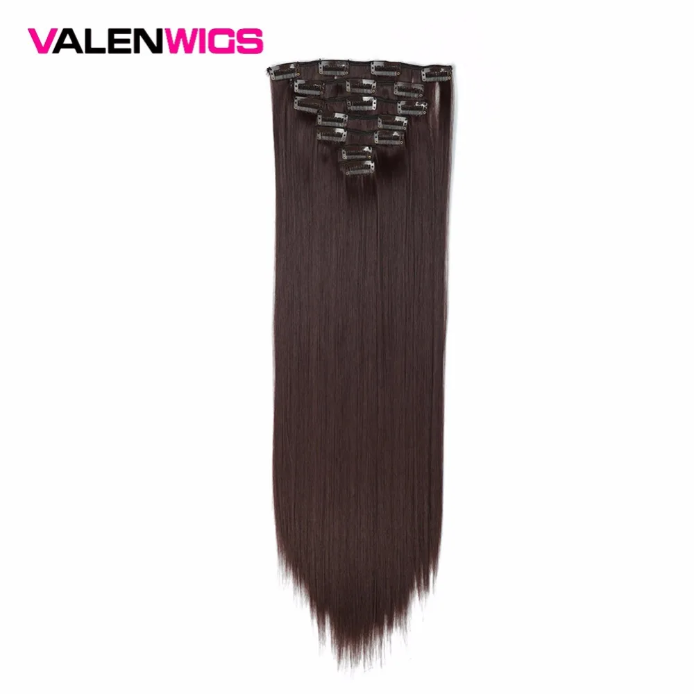 Фото Valenwigs 22 &quot100 г Синтетические длинные прямые волосы чистого цвета 7 | Синтетические прикрепляющиеся пряди (32853959728)