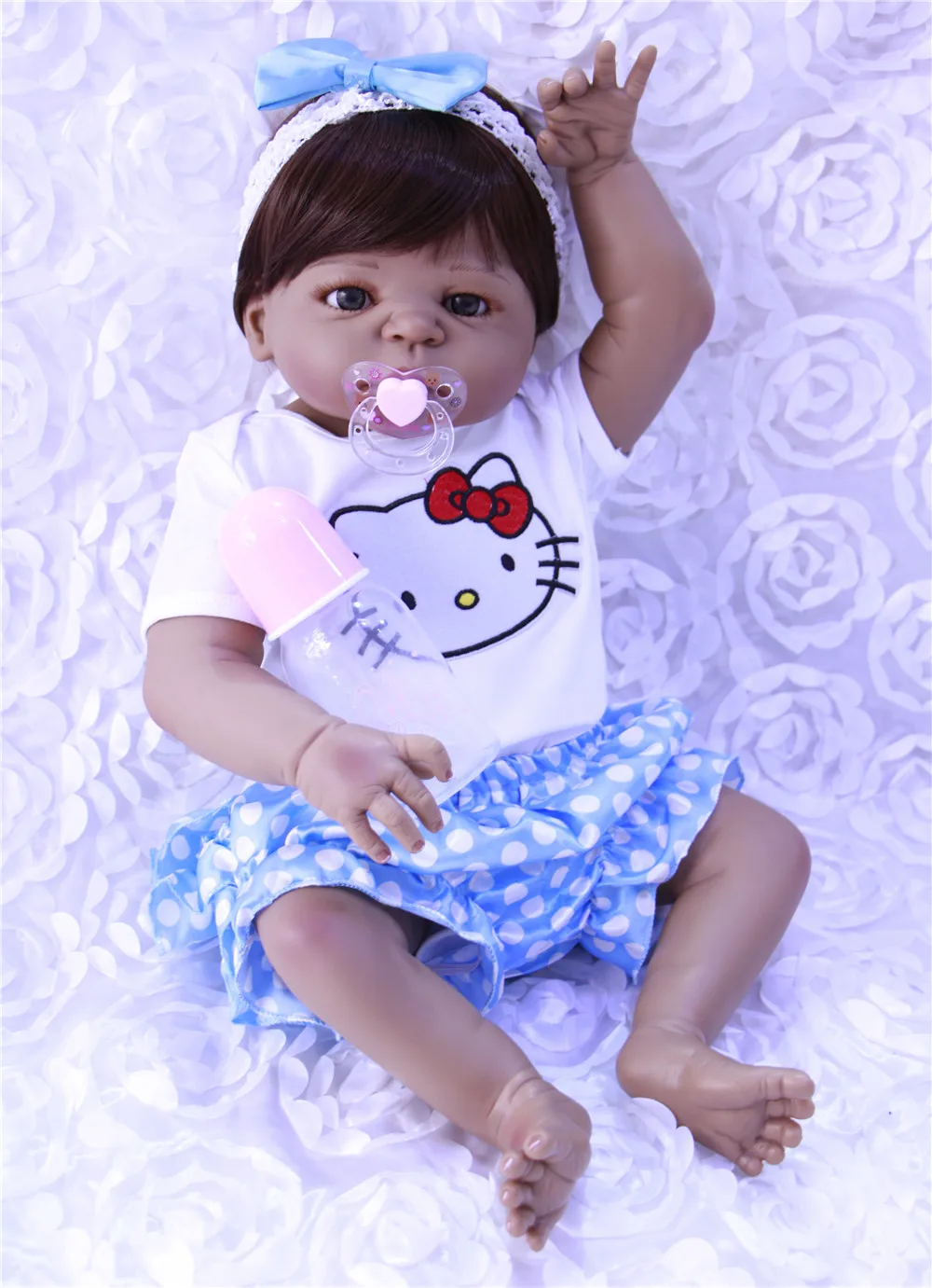22"55 cm Reborn Dolls Full Silicone Vinyl Newborn Girl Babies lol toys Lifelike black skin realistic kids gifts menina bathe toy
22"55 cm Reborn Dolls Full Silicone Vinyl Newborn Girl Babies lol toys Lifelike black skin realistic kids gifts menina bathe toy
