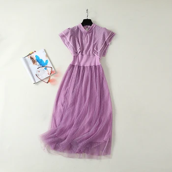 HIGH QUALITY Newest 2020 Summer Runway Dress Women's Butterfly Sleeve Lace Gauze Patchwork Dress
HIGH QUALITY Newest 2020 Summer Runway Dress Women's Butterfly Sleeve Lace Gauze Patchwork Dress