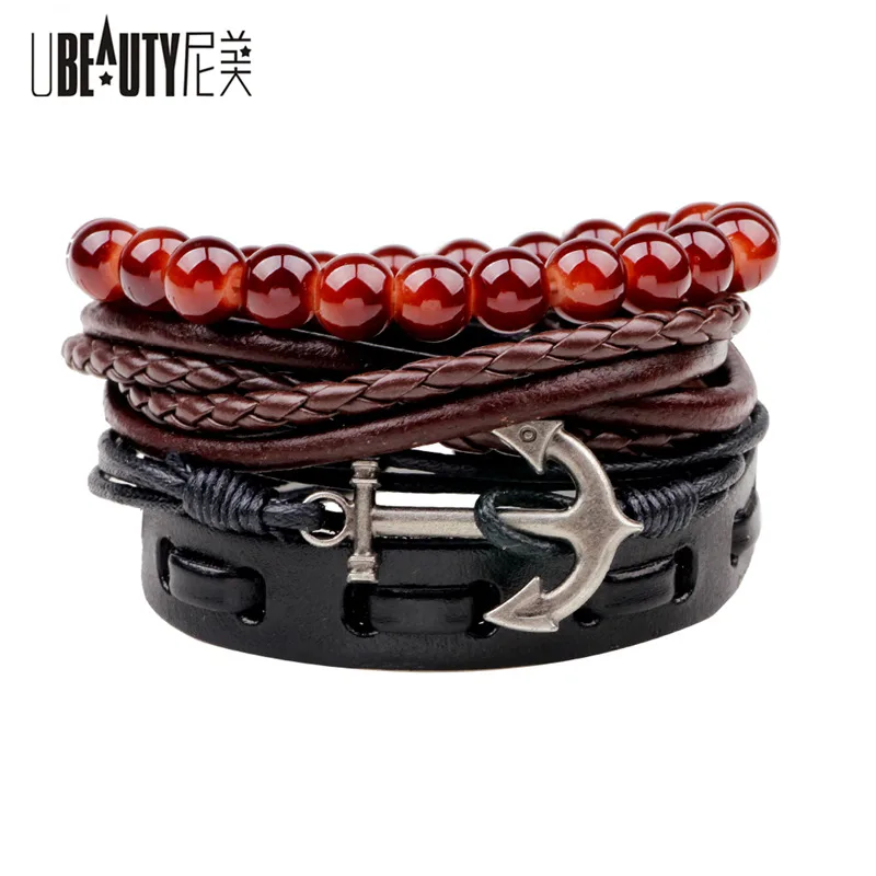 UBEAUTY 2017 new arrival Multilayer anchor leather bracelet black pulseira feminina free shipping pulseira masculina
UBEAUTY 2017 new arrival Multilayer anchor leather bracelet black pulseira feminina free shipping pulseira masculina