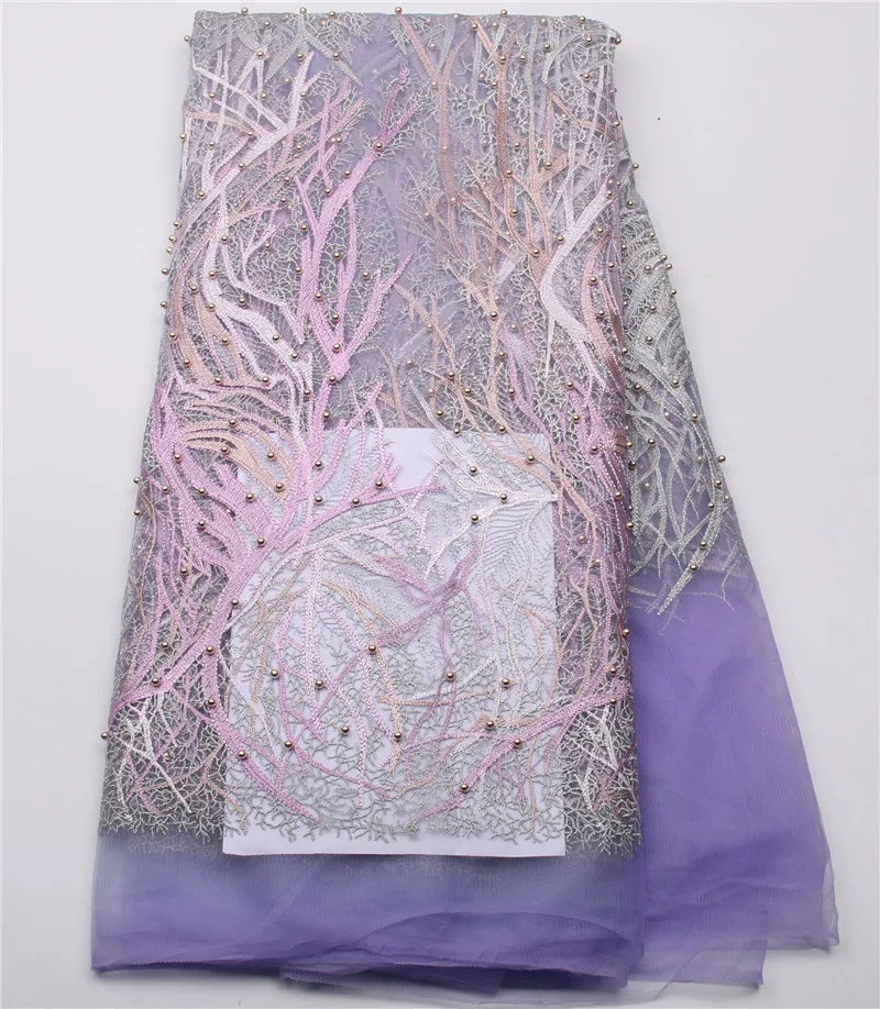Best African Lace Fabrics 5 Yards Lace Fabric Embroidery Lilac Lace Fabric Mesh Beads Lace For Wedding MR455B-2
Best African Lace Fabrics 5 Yards Lace Fabric Embroidery Lilac Lace Fabric Mesh Beads Lace For Wedding MR455B-2
