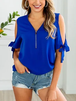 Hitmebox 2019 Female Casual Cold Off the Shoulder Blouses Tops Zipper V Neck Bow tie Short Sleeve Summer Pullover Top Shirts
Hitmebox 2019 Female Casual Cold Off the Shoulder Blouses Tops Zipper V Neck Bow tie Short Sleeve Summer Pullover Top Shirts