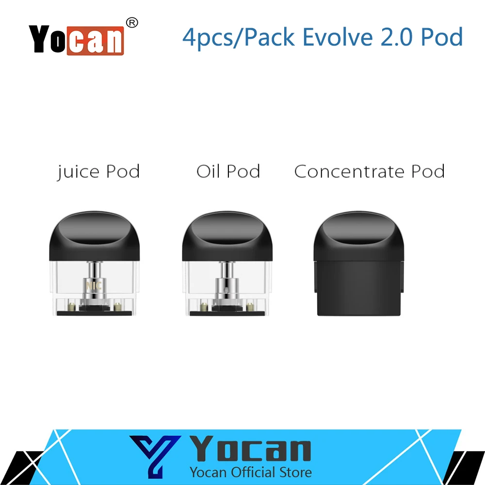 Original 4pcs/Pack Yocan Evolve 2.0 Pod 1ml Capacity For Evolve 2.0 KIT Juice or Oil or Concentrate Pod For CBD Wax
Original 4pcs/Pack Yocan Evolve 2.0 Pod 1ml Capacity For Evolve 2.0 KIT Juice or Oil or Concentrate Pod For CBD Wax
