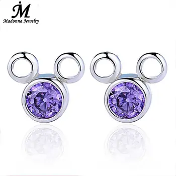 Cute Purple White Super Flash CZ Zircon Stud Earrings Cartoon Mouse Girl Women Jewelry Wholesale
Cute Purple White Super Flash CZ Zircon Stud Earrings Cartoon Mouse Girl Women Jewelry Wholesale