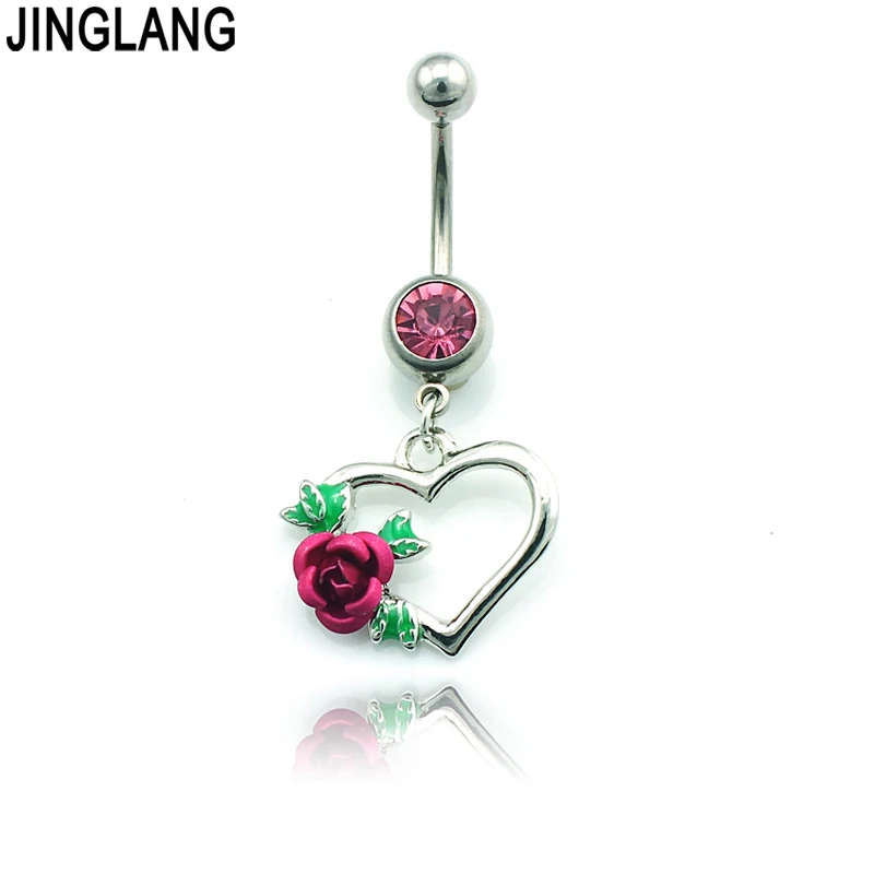 Popular! High Quality Fashion Metal Stainless Steel Pole Red Rhinestone Rose Heart Navel Rings For Women Body Piecing Jewelry
Popular! High Quality Fashion Metal Stainless Steel Pole Red Rhinestone Rose Heart Navel Rings For Women Body Piecing Jewelry