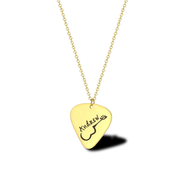 Stainless Steel Gold Guitar Pick Pendant Necklace Music Jewelry Best Gift for Husband Boyfriend
Stainless Steel Gold Guitar Pick Pendant Necklace Music Jewelry Best Gift for Husband Boyfriend