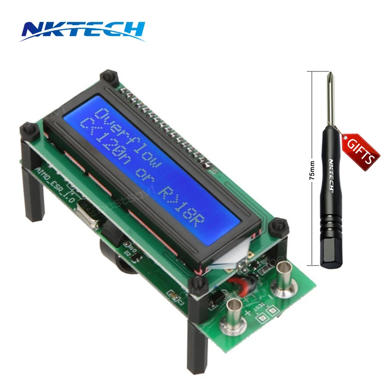 NKTECH ESR01 Auto Range Digital LCR Tester Resistance Capacitance Inductance Capacitor ESR Meter USB Power SMD Component Test
NKTECH ESR01 Auto Range Digital LCR Tester Resistance Capacitance Inductance Capacitor ESR Meter USB Power SMD Component Test