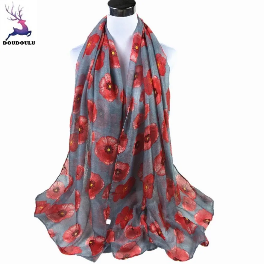 DOUDOULU 2017HOT Red Poppy Print Long Scarf Flower Beach Wrap Ladies Shawl Stylish soft Sunscreen scarves Cachecol Bufanda Mujer
DOUDOULU 2017HOT Red Poppy Print Long Scarf Flower Beach Wrap Ladies Shawl Stylish soft Sunscreen scarves Cachecol Bufanda Mujer