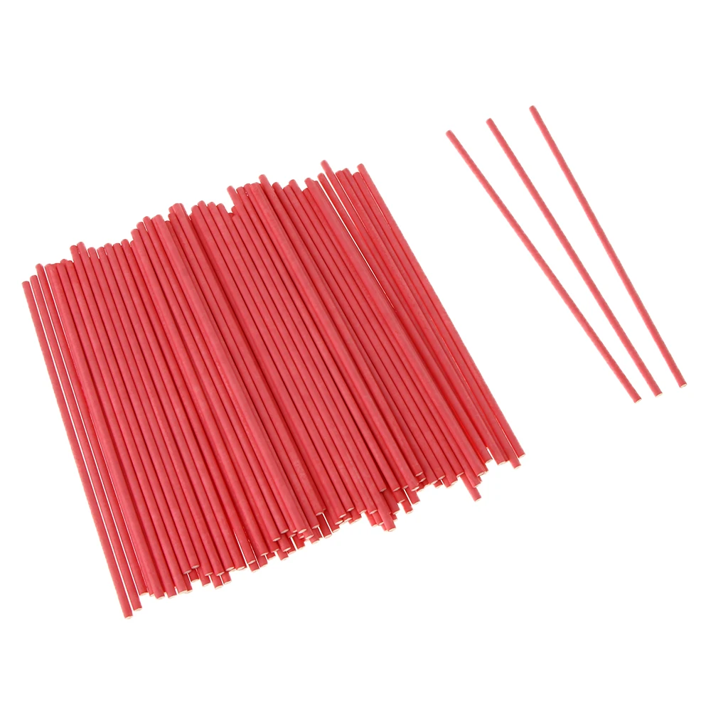 100 Pc Solid Colored Paper Lollipop Sticks 6 inch Cake Pop Sticks for Fondant Candy Chocolate Cake Pop Cupcakes Making Mould