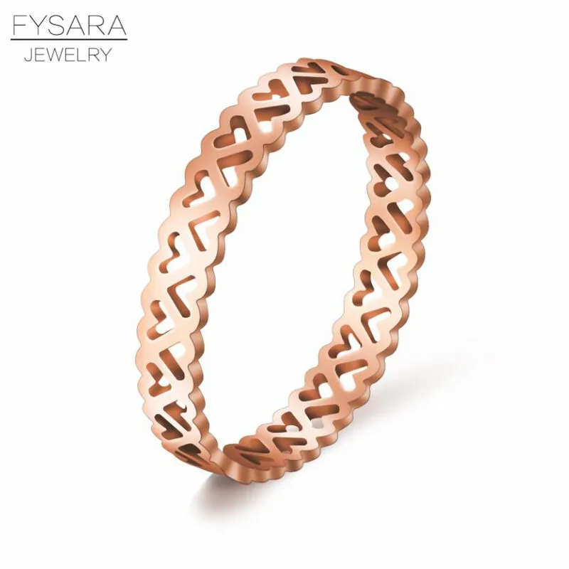 FYSARA Classic Fashion Hollow Heart Rings For Women Lady Party Jewelry High Polish Stainless Steel Rose Gold Color Finger Rings
FYSARA Classic Fashion Hollow Heart Rings For Women Lady Party Jewelry High Polish Stainless Steel Rose Gold Color Finger Rings