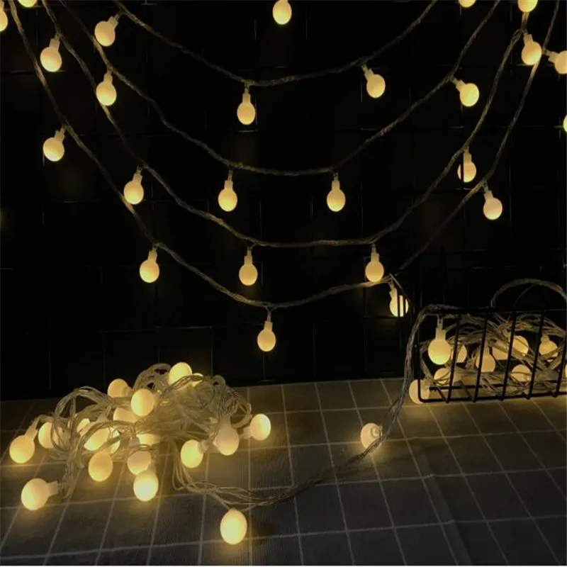 10M led string lights with 50led ball AC220V holiday decoration lamp Festival Christmas lights outdoor lighting 9