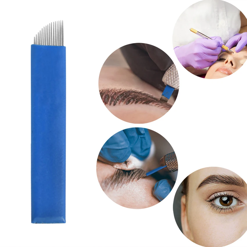 Tattoo Needles 50Pcs 16Pin Blue Stainless Steel Microblading Blades Professional Eyebrow Lip Permanent Makeup Tattoo Supply
Tattoo Needles 50Pcs 16Pin Blue Stainless Steel Microblading Blades Professional Eyebrow Lip Permanent Makeup Tattoo Supply