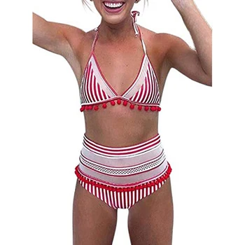 Sexy Halter Bra Set Summer 2Pcs Bathing Suit Swimsuit Strip Printed Lingerie Brassiere
Sexy Halter Bra Set Summer 2Pcs Bathing Suit Swimsuit Strip Printed Lingerie Brassiere