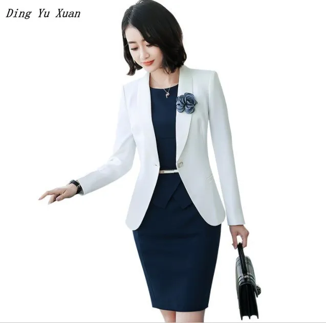 Office Ladies Dress Suit Long Sleeve Blazer Set For Businesss Women Formal 2 Piece Set Jackets and Dress Work Wear Dresses Suits
Office Ladies Dress Suit Long Sleeve Blazer Set For Businesss Women Formal 2 Piece Set Jackets and Dress Work Wear Dresses Suits
