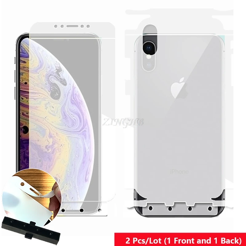 2 Pcs Front & Back Smart Guide Tool Soft Film AUTO Fixed Hydrogel Film Full Body Screen Protector for iPhone XS Max 6.5" (2018)
2 Pcs Front & Back Smart Guide Tool Soft Film AUTO Fixed Hydrogel Film Full Body Screen Protector for iPhone XS Max 6.5" (2018)