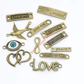 12pcs Antique Bronze Plated Vintage Heart Best Friend Believe Connectors Jewelry Making Accessories DIY Handmade Craft 35x10mm
12pcs Antique Bronze Plated Vintage Heart Best Friend Believe Connectors Jewelry Making Accessories DIY Handmade Craft 35x10mm