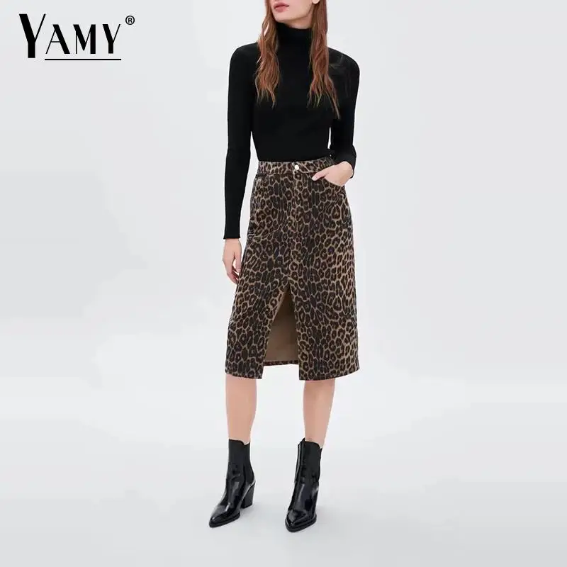 Autumn winter Vintage leopard print skirts womens high waist skirt korean fashon button Split midi skirt streetwear 2018 clothes
Autumn winter Vintage leopard print skirts womens high waist skirt korean fashon button Split midi skirt streetwear 2018 clothes