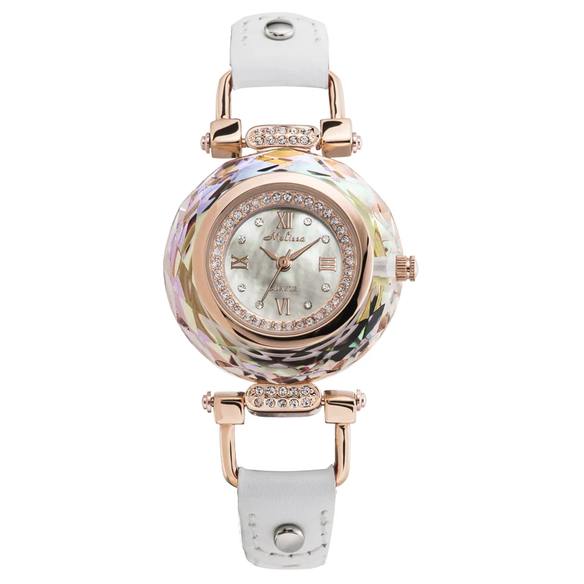 Luxury Crystal Melissa Lady Women's Watch Shell Hours Fine Fashion Bracelet Real Leather Rhinestones Girl's Birthday Gift Box
Luxury Crystal Melissa Lady Women's Watch Shell Hours Fine Fashion Bracelet Real Leather Rhinestones Girl's Birthday Gift Box