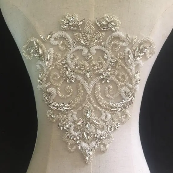 deluxe Rhinestone bodice applique, crystal applique, crystal bodice applique for wedding dress, heavy bead applique bodice2018
deluxe Rhinestone bodice applique, crystal applique, crystal bodice applique for wedding dress, heavy bead applique bodice2018