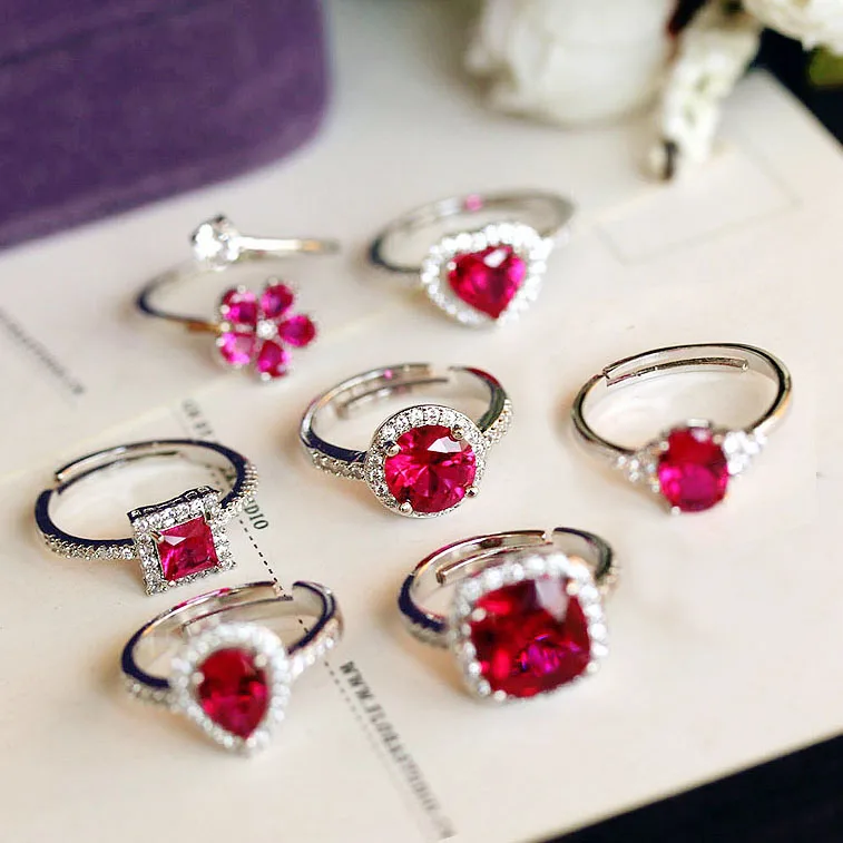 Fashion High Quality Amazing AAA+ Cubic Zirconia Red corundum Ring Square Flower Or Heart Stone Women Jewelry Gift
Fashion High Quality Amazing AAA+ Cubic Zirconia Red corundum Ring Square Flower Or Heart Stone Women Jewelry Gift