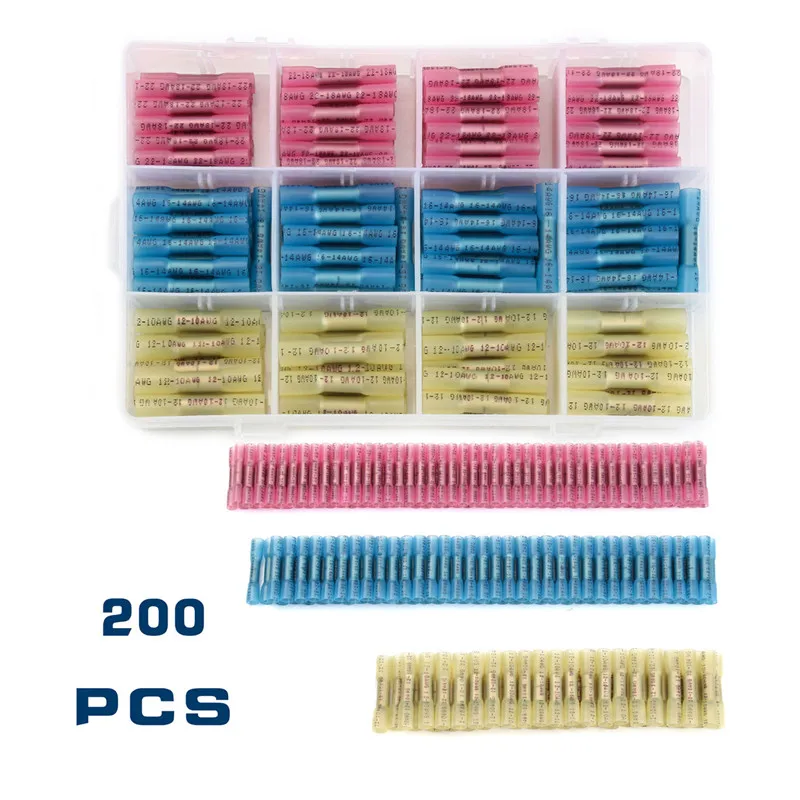 200Pcs Heat Shrink Butt Wire Connectors Waterproof Electrical Wire Splice Cable Crimping Terminals Connectors AWG 22-10 Kit
200Pcs Heat Shrink Butt Wire Connectors Waterproof Electrical Wire Splice Cable Crimping Terminals Connectors AWG 22-10 Kit