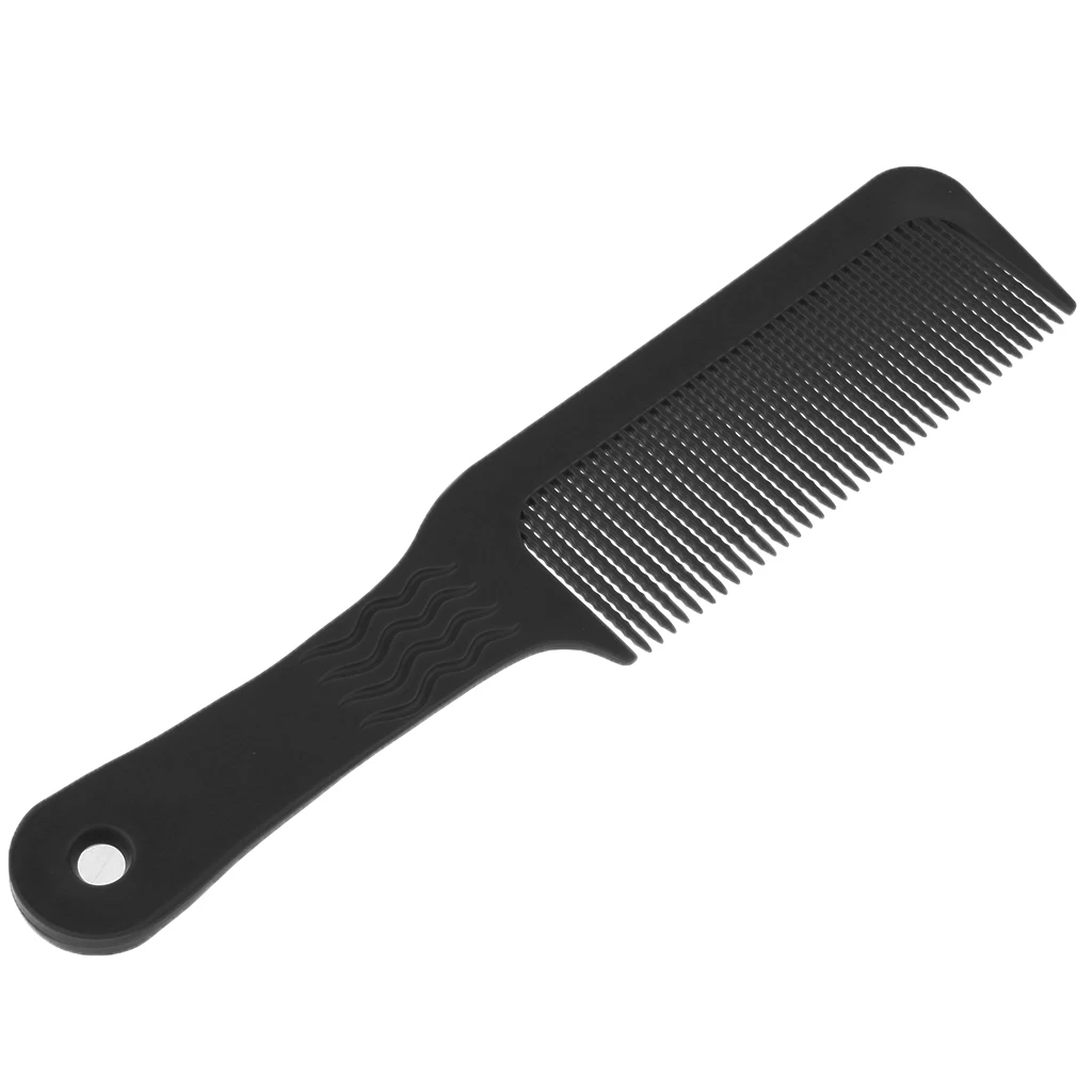 2 Pieces 9.3 inch Flat Top Clipper Comb Finely Waved Teeth Barber Salon Hair Cut Styling Comb - White Black Heat-Resistant