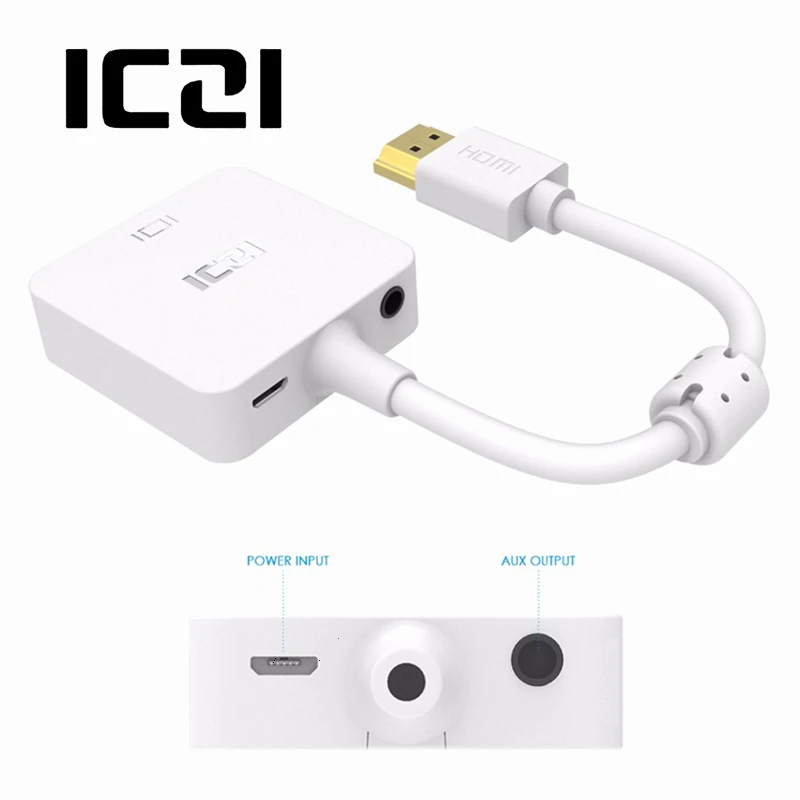 ICZI 1080P 60Hz HDMI to VGA Adapter VGA HDMI Converter +(Micro USB Port +3.5mm Audio Port) for Macbook PS3/4 Xbox White
ICZI 1080P 60Hz HDMI to VGA Adapter VGA HDMI Converter +(Micro USB Port +3.5mm Audio Port) for Macbook PS3/4 Xbox White