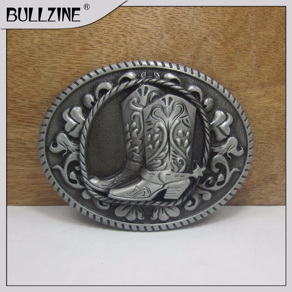 The Bullzine Western boots belt buckle with pewter finish FP-03250 with continous stock
The Bullzine Western boots belt buckle with pewter finish FP-03250 with continous stock