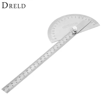 

DRELD 180 Degree Angle Ruler Stainless Steel Protractor Angle Finder Rotary Measuring Gauges Woodworking Measuring Tool 20cm