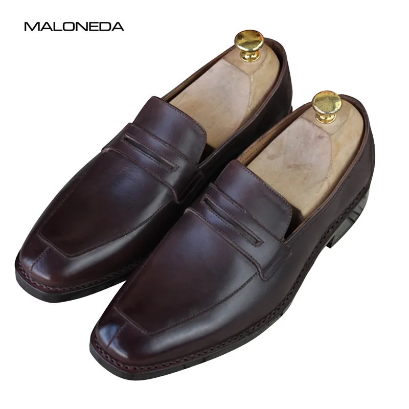 

MALONEDA Bespoke Big Size Goodyear Welted Slip on Loafers Shoes Handmade Genuine Leather Walking Comfortable Casual Shoes