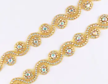 10Yard Novel Yellow Design Bling Rhinestone Applique Trim Luxurious Hot Fix Beaded Crystal Trimming For DIY Girl Wedding Dress
10Yard Novel Yellow Design Bling Rhinestone Applique Trim Luxurious Hot Fix Beaded Crystal Trimming For DIY Girl Wedding Dress