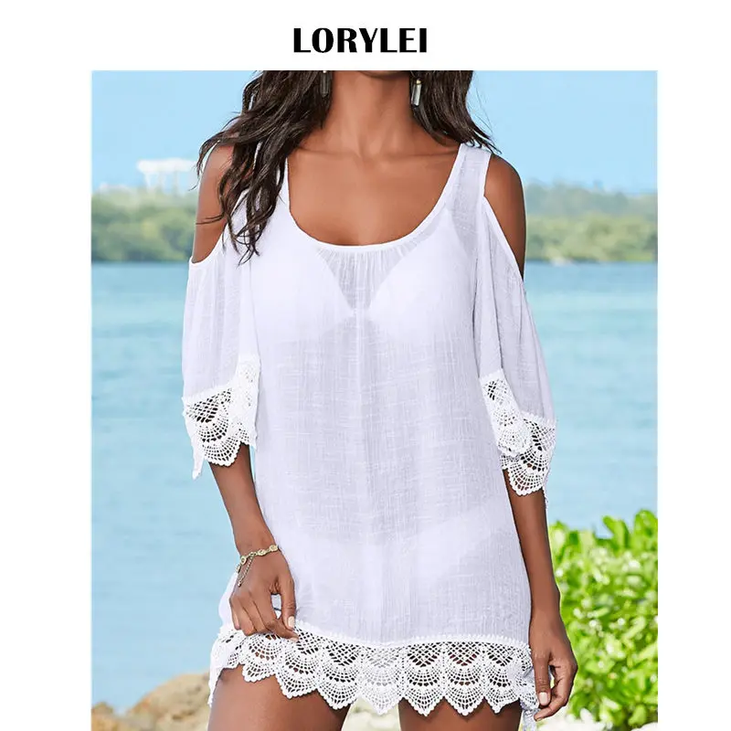 2019 Sexy Cold Shoulder Round Neck Mini Dress Summer Women Tunic Beach Wear Half Sleeve Ruffled Chiffon White Mini Dress Q484
2019 Sexy Cold Shoulder Round Neck Mini Dress Summer Women Tunic Beach Wear Half Sleeve Ruffled Chiffon White Mini Dress Q484