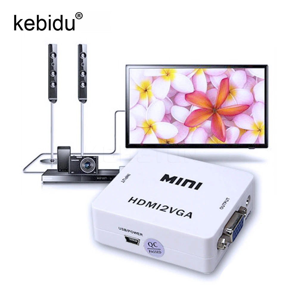 Mini HDMI to VGA Converter With Audio HDMI2VGA 1080P Adapter Connector For PC Laptop to HDTV Projector with HDMI2VGA Converter
Mini HDMI to VGA Converter With Audio HDMI2VGA 1080P Adapter Connector For PC Laptop to HDTV Projector with HDMI2VGA Converter
