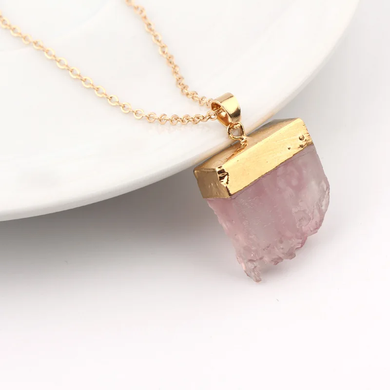 BELLAHYDIARY Bijoux Resin Irregular Stone Choker Chain Necklace Women Jewelry Gold Color Pink Green Necklaces Pendientes 2019 (7)