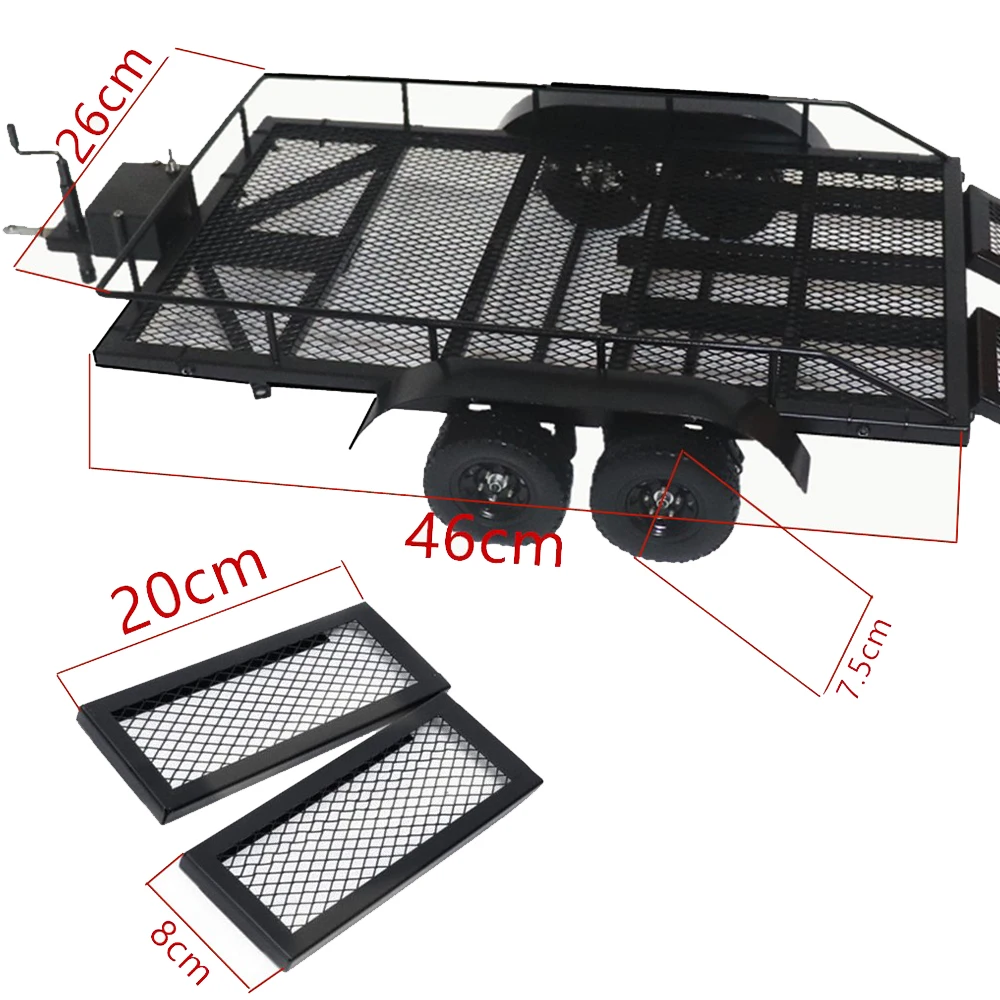 Trailer Car Heavy-Duty Cargo Carrier Metal Kit for 1:10 Traxxas RC Cars HSP Redcat RC4WD Tamiya Axial SCX10 D90 HPI RC Crawler
Trailer Car Heavy-Duty Cargo Carrier Metal Kit for 1:10 Traxxas RC Cars HSP Redcat RC4WD Tamiya Axial SCX10 D90 HPI RC Crawler