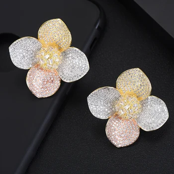 GODKI Trendy Luxury Big 3 Tone Blossom Flower Stud Earrings For Women Wedding Cubic Zircon CZ Indian Bridal Earrings Bohemia Hot
GODKI Trendy Luxury Big 3 Tone Blossom Flower Stud Earrings For Women Wedding Cubic Zircon CZ Indian Bridal Earrings Bohemia Hot