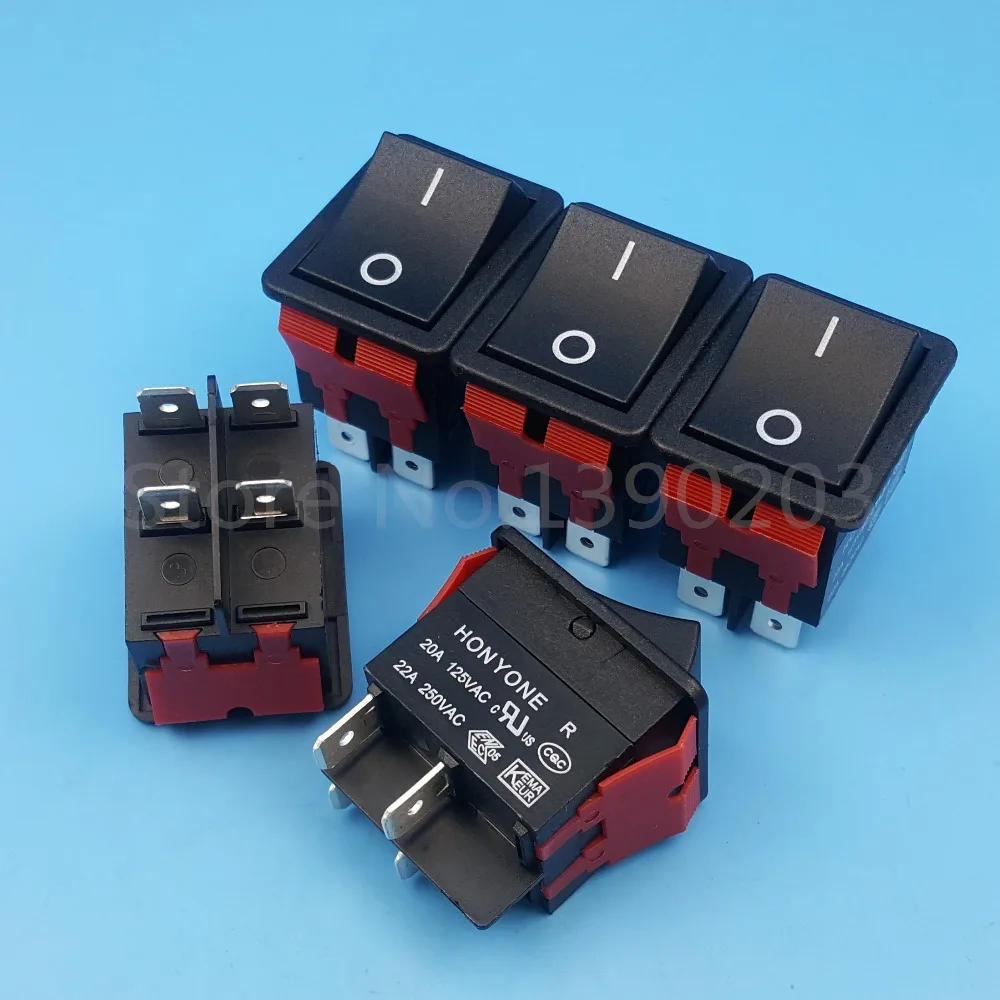 uxcell 5Pcs AC 125V//20A 250V//22A DPST 4P 2 Position On-Off Marine Light Rocker Switch