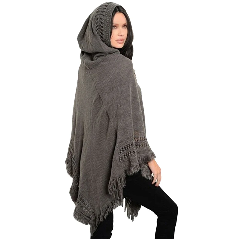 Casual Knitted Hooded Poncho Women Autumn Winter Solid Color Sleeveless Pullovers Sweater Batwing Sleeve Capes Outwear
Casual Knitted Hooded Poncho Women Autumn Winter Solid Color Sleeveless Pullovers Sweater Batwing Sleeve Capes Outwear