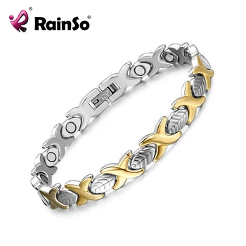 RainSo Magnet Bracelet for Woman Man Stainless Steel Gold Sliver Plated Leaf Bracelets & Bangles for Health Fashion
RainSo Magnet Bracelet for Woman Man Stainless Steel Gold Sliver Plated Leaf Bracelets & Bangles for Health Fashion