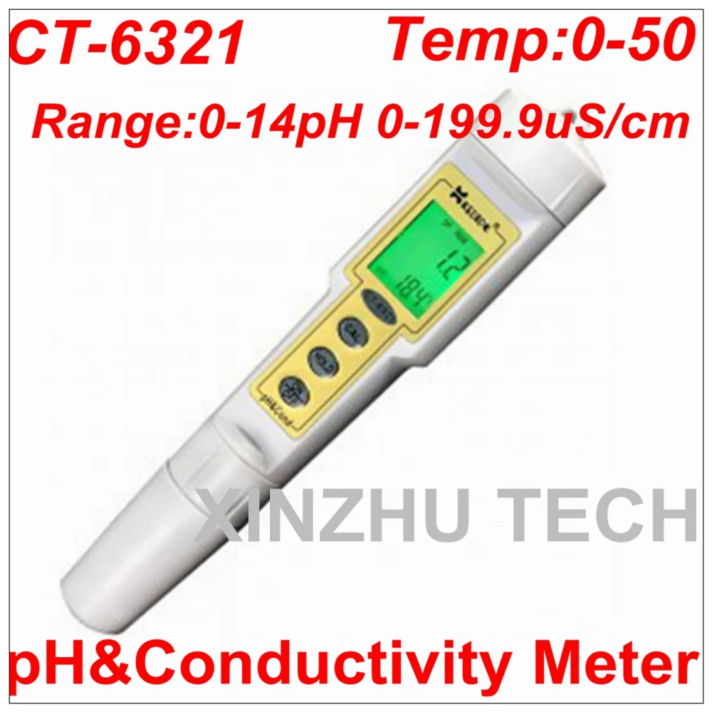 New CT-6321 PH Meter Pen Waterproof PH&Conductivity Meter Bifunctional Portable PH Tester Backlight Pen Portable High Precision
New CT-6321 PH Meter Pen Waterproof PH&Conductivity Meter Bifunctional Portable PH Tester Backlight Pen Portable High Precision