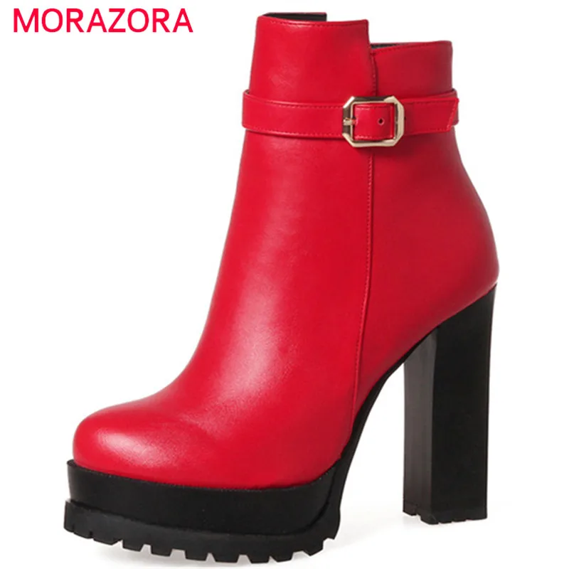 MORAZORA Large size 34-43 high heels shoes woman fashion boots PU soft leather womens boots platform solid zip
MORAZORA Large size 34-43 high heels shoes woman fashion boots PU soft leather womens boots platform solid zip