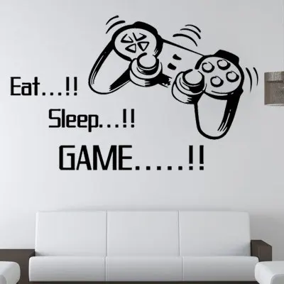 Новое прибытие EAT SLEEP игра цитаты виниловые наклейки на стену DIY Декор для комнаты